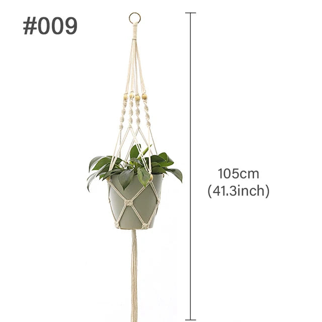 Handmade Macrame Plant Hanger – Flower Pot Hanging Basket for Wall, Garden, Courtyard, and Home Décor