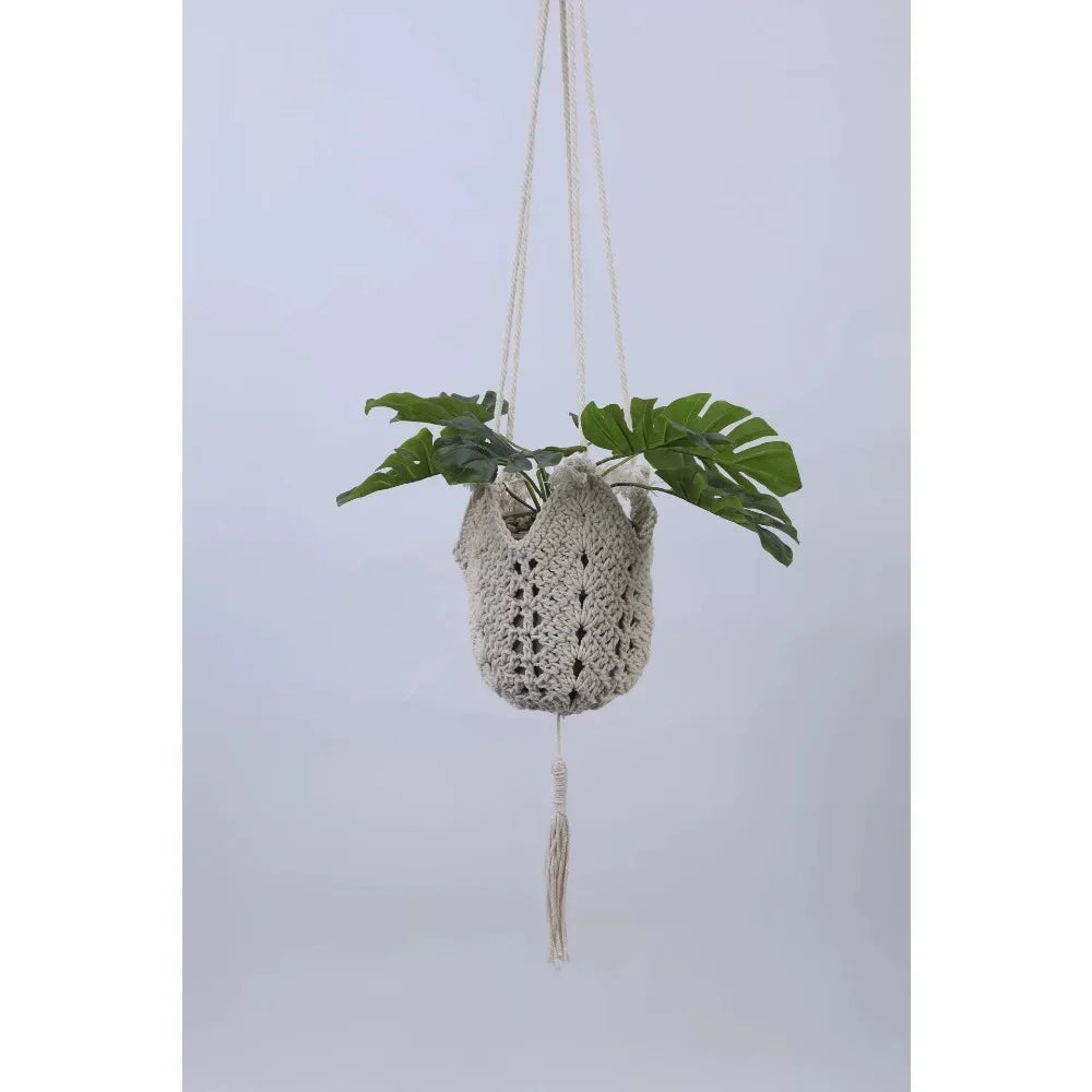 Handmade Macrame Plant Hanger | Hanging Flower Pot Basket for Wall, Garden, and Courtyard Décor