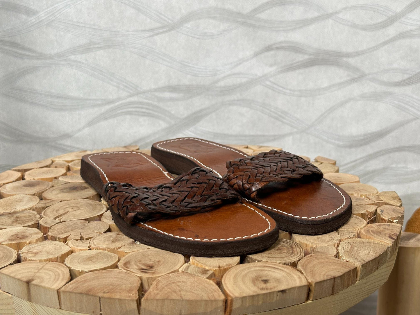 Handmade Braided Leather Sandals: Moroccan Boho Flats