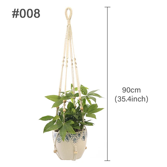 Handmade Macrame Plant Hanger – Flower Pot Hanging Basket for Wall, Garden, Courtyard, and Home Décor