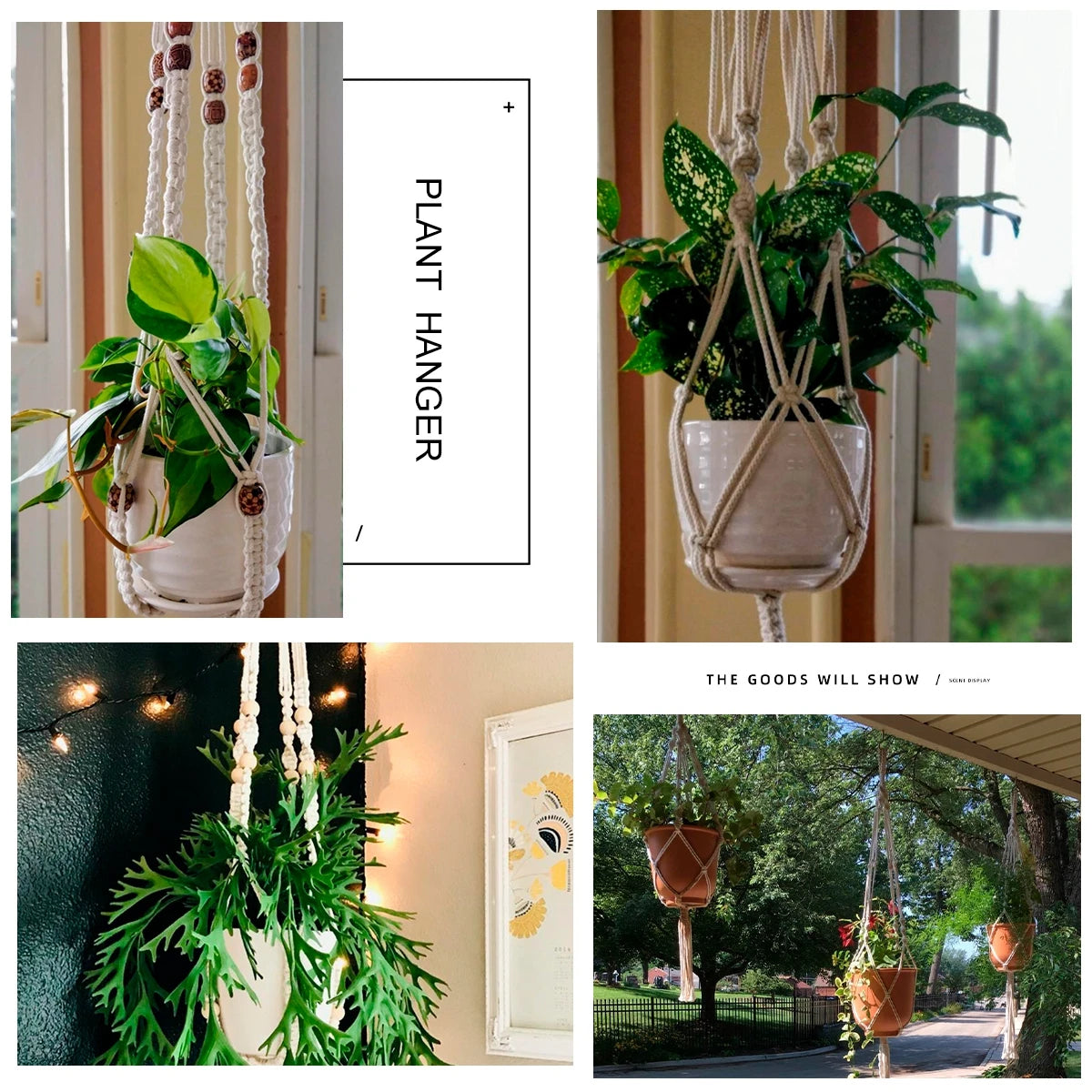 Handmade Macrame Plant Hanger – Flower Pot Hanging Basket for Wall, Garden, Courtyard, and Home Décor