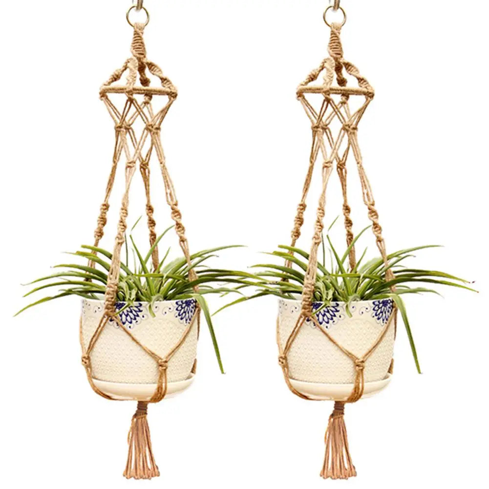 Handmade Macrame Plant Hanger – 1PCS Flower Pot Hanging Basket for Wall, Garden, and Courtyard Décor