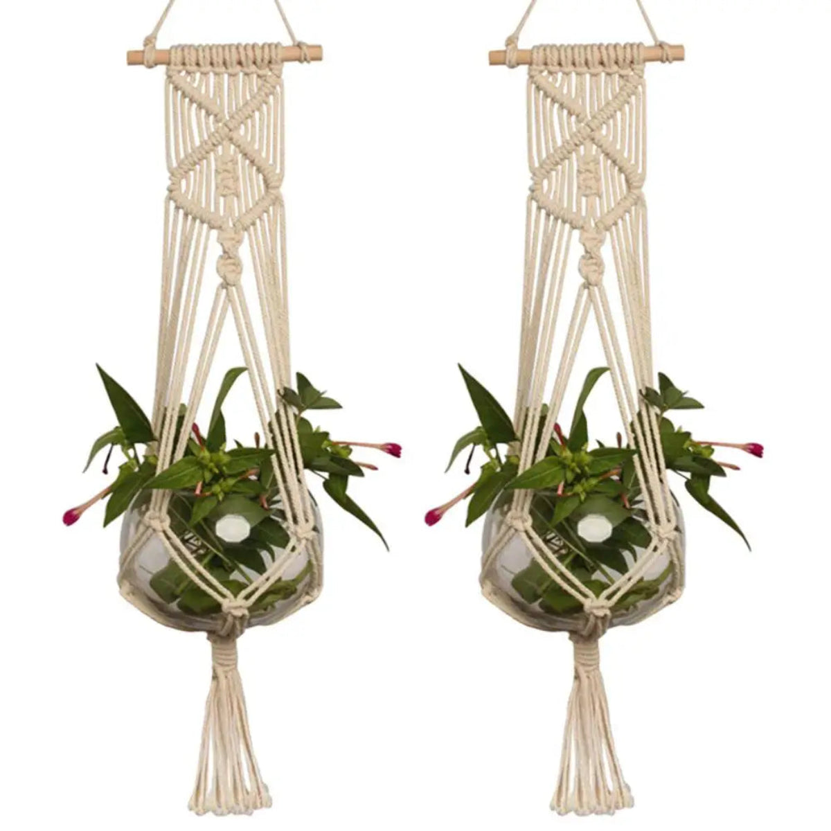 Handmade Macrame Plant Hanger – 1PCS Flower Pot Hanging Basket for Wall, Garden, and Courtyard Décor