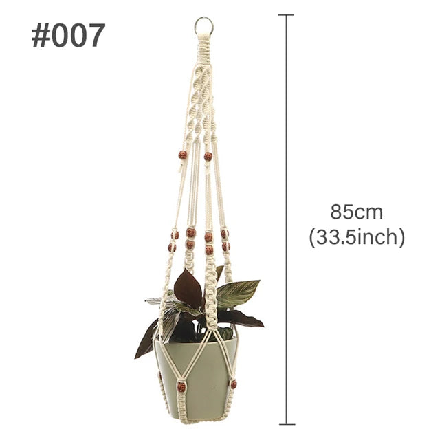 Handmade Macrame Plant Hanger – Flower Pot Hanging Basket for Wall, Garden, Courtyard, and Home Décor