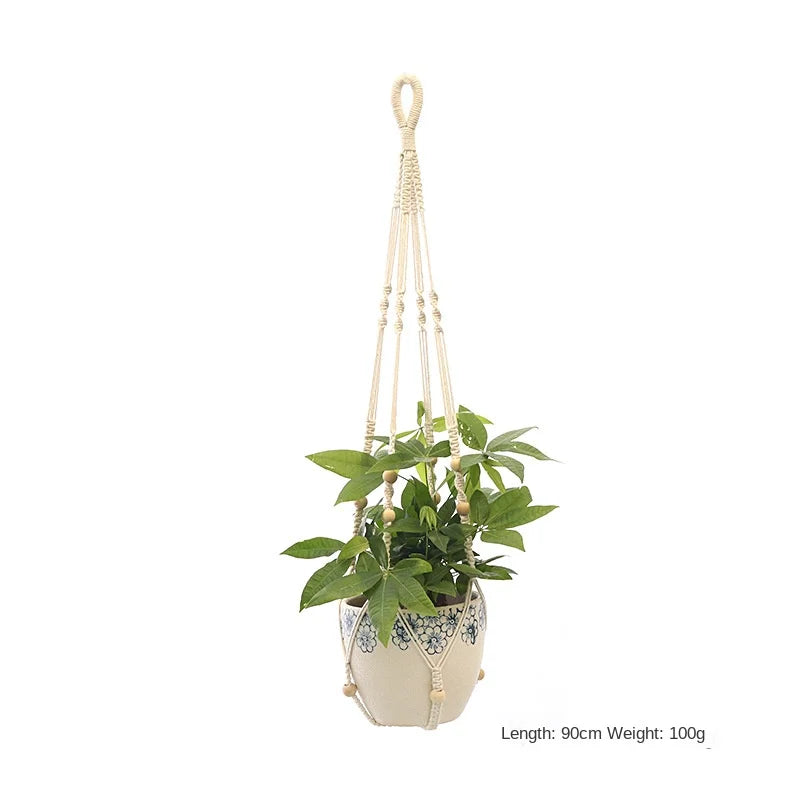 Handmade Macrame Plant Hanger – Flower Pot Hanging Basket for Wall, Garden, Courtyard, and Home Décor