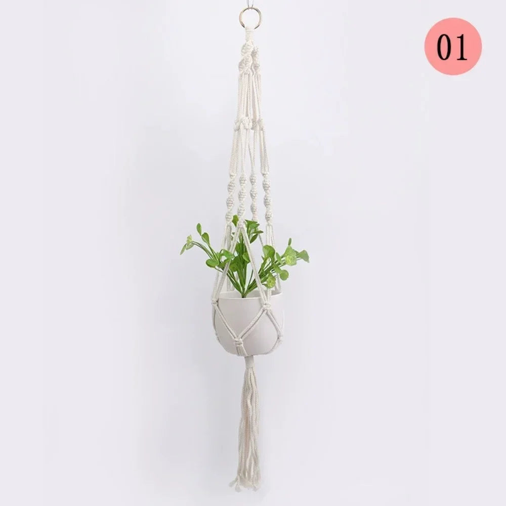 Handmade Macrame Plant Hanger | Hanging Flower Pot Basket for Wall, Garden, and Courtyard Décor