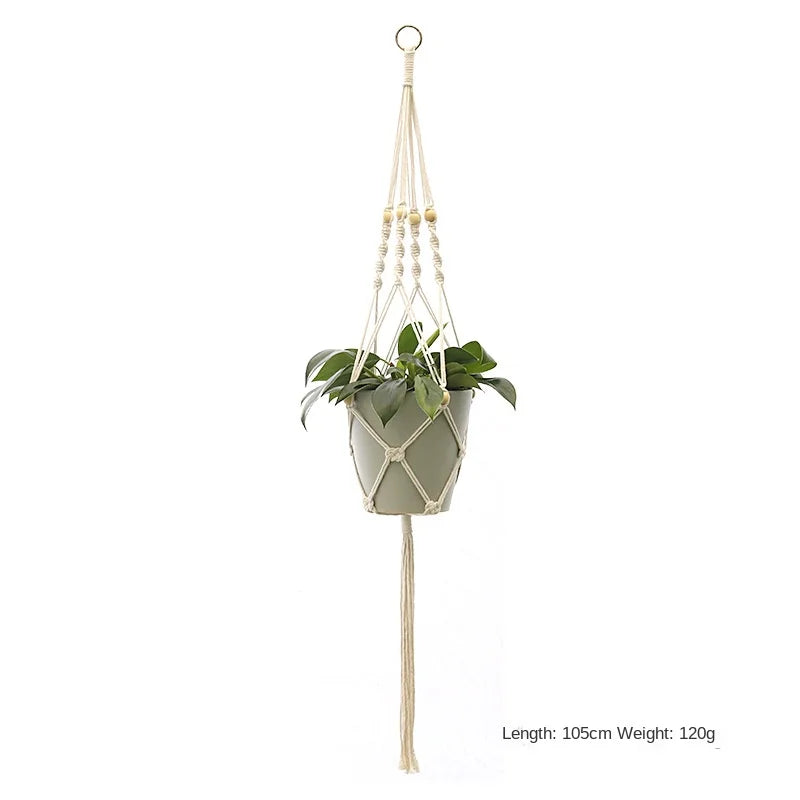 Handmade Macrame Plant Hanger – Flower Pot Hanging Basket for Wall, Garden, Courtyard, and Home Décor