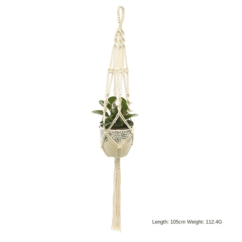 Handmade Macrame Plant Hanger – Flower Pot Hanging Basket for Wall, Garden, Courtyard, and Home Décor