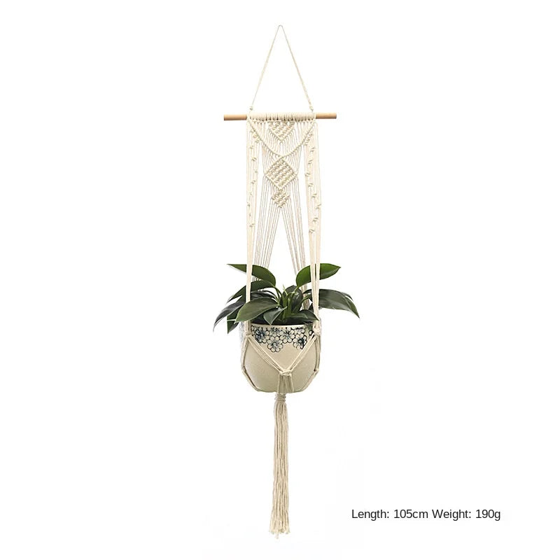 Handmade Macrame Plant Hanger – Flower Pot Hanging Basket for Wall, Garden, Courtyard, and Home Décor