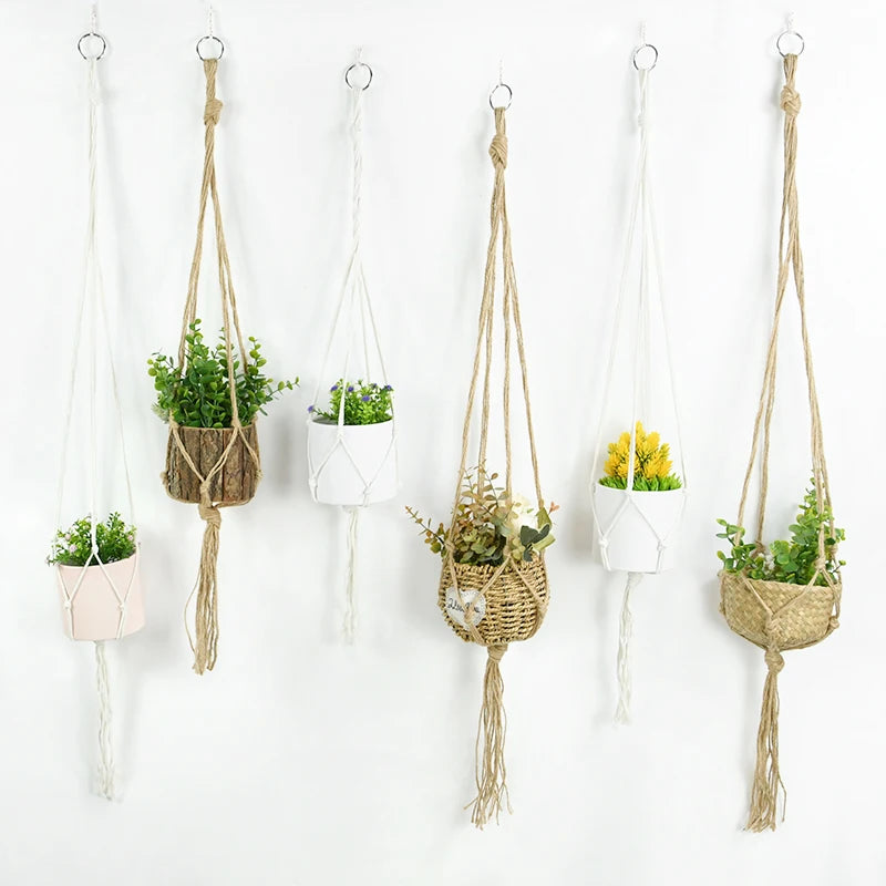 Handmade Macrame Plant Hanger – Cotton Rope Flower Pot Hanging Basket for Home, Wall, Garden, and Courtyard Décor