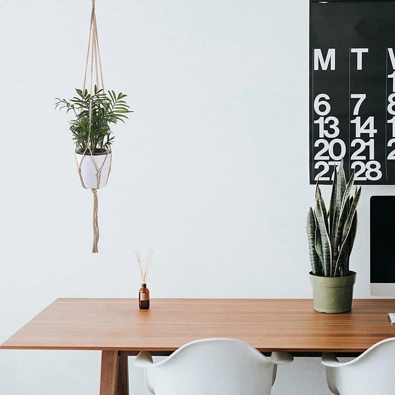 Handmade Macrame Plant Hanger – Flower Pot Hanging Basket for Wall, Garden, Courtyard, and Home Décor