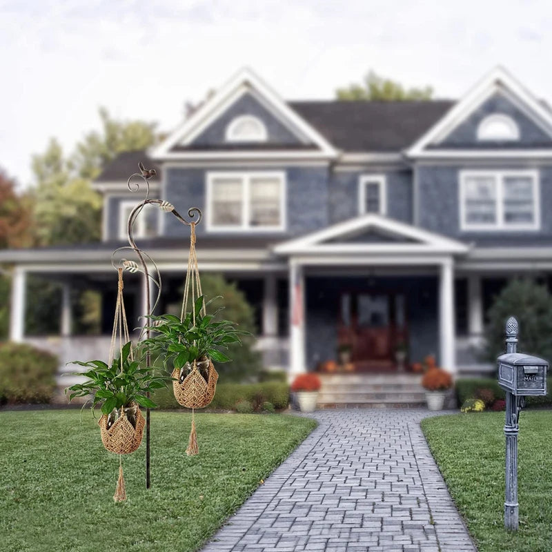 2 Pack Handmade Jute Plant Hangers | Wall Hanging Planters for Indoor & Outdoor Use (Pots Not Included)