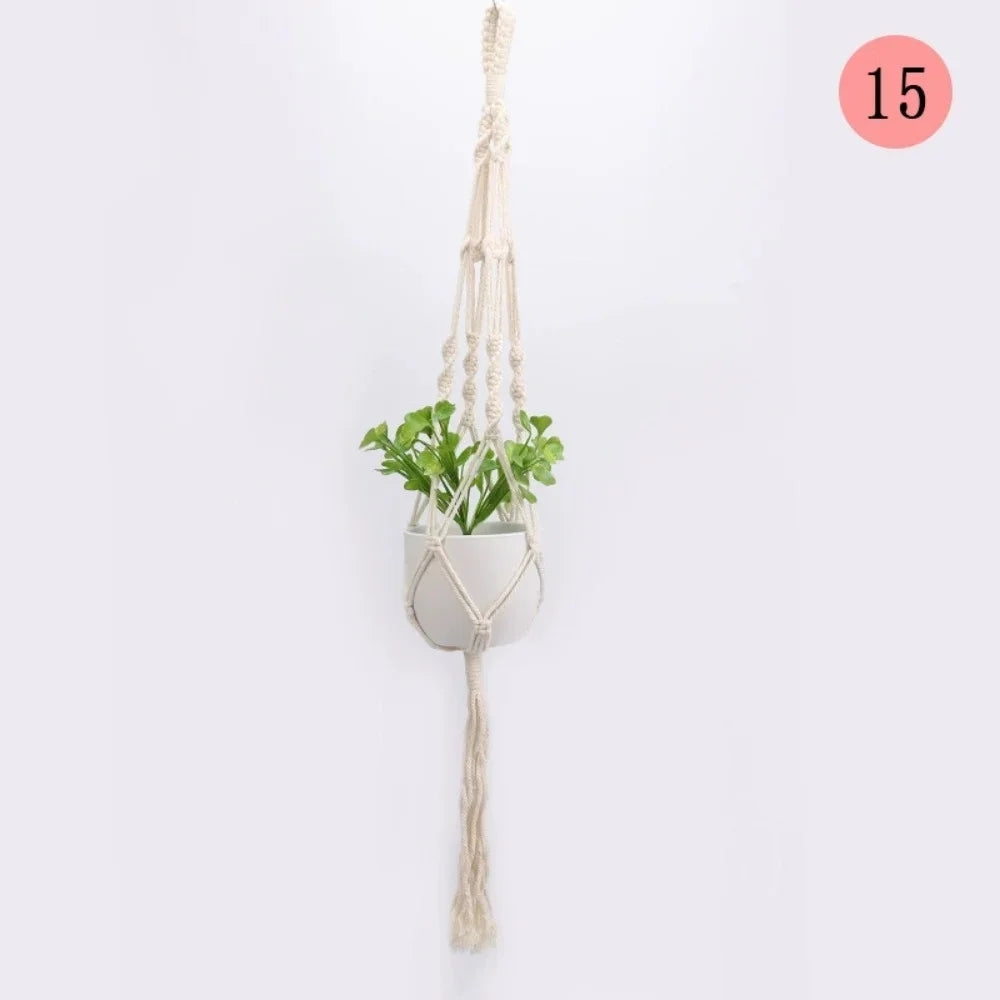 Handmade Boho Macrame Plant Hanger – Flower Pot Hanging Basket for Home, Garden, and Courtyard Décor