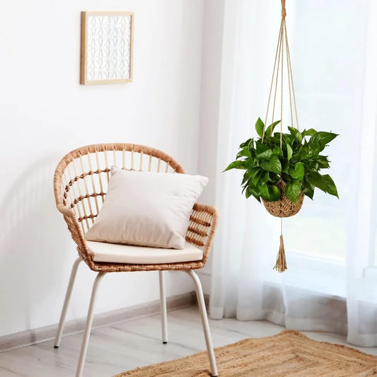 Handmade Boho Macrame Plant Hanger – Flower Pot Hanging Basket for Home, Garden, and Courtyard Décor