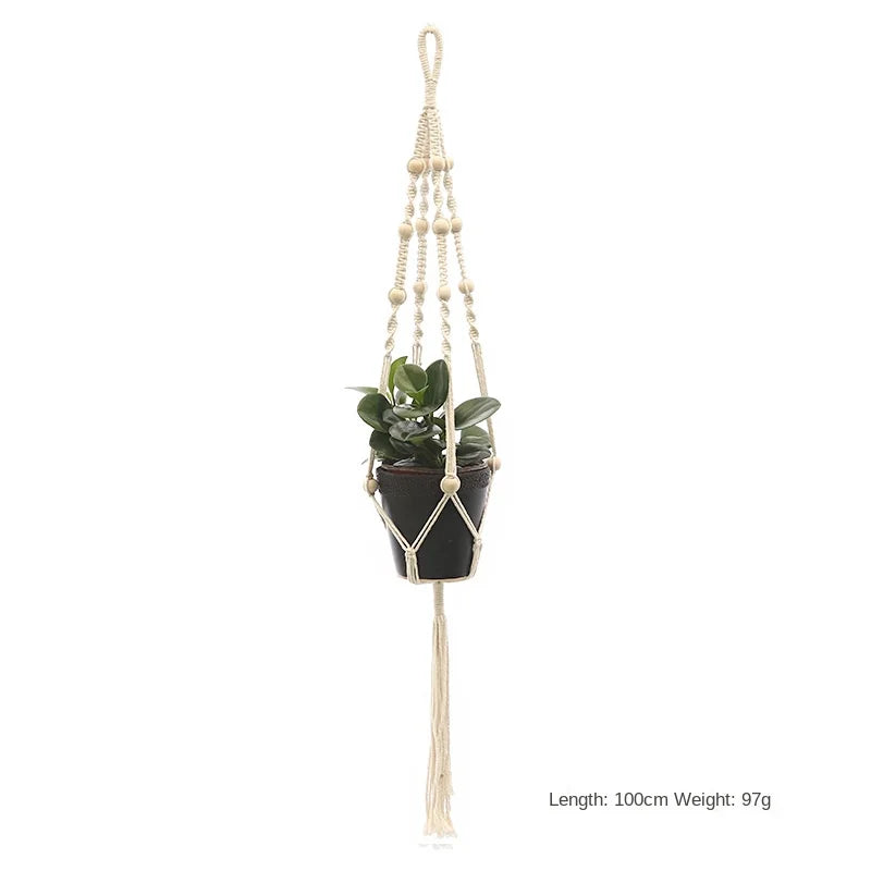 Handmade Macrame Plant Hanger – Flower Pot Hanging Basket for Wall, Garden, Courtyard, and Home Décor