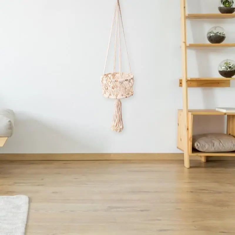 Handmade 3-Tier Macrame Plant Hanger | Boho Wall & Balcony Plant Holder for Indoor Flower Pots