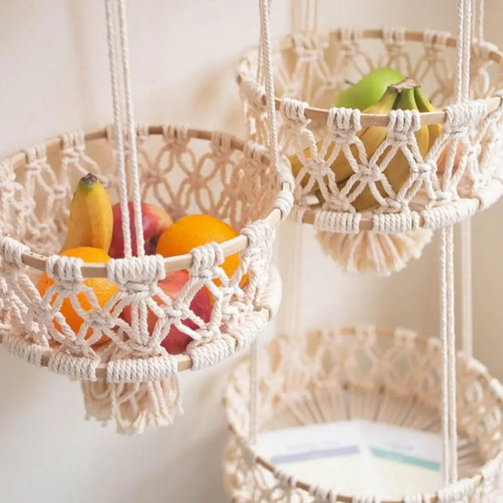 Handmade 3-Tier Macrame Plant Hanger | Boho Wall & Balcony Plant Holder for Indoor Flower Pots