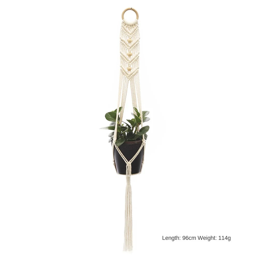 Handmade Macrame Plant Hanger – Flower Pot Hanging Basket for Wall, Garden, Courtyard, and Home Décor