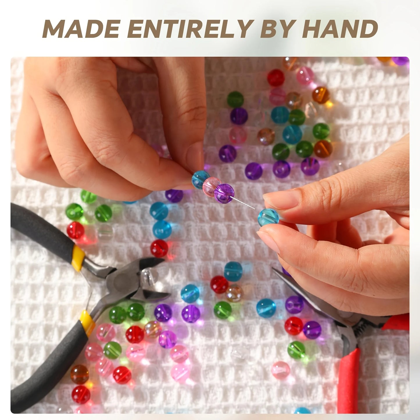 Handmade Macrame Plant Hangers 2 Pack | Bohemian Style Hanging Planter Set with Glass Beads for Indoor and Outdoor Décor