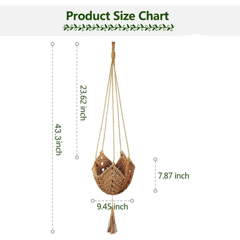 2 Pack Handmade Jute Plant Hangers | Wall Hanging Planters for Indoor & Outdoor Use (Pots Not Included)