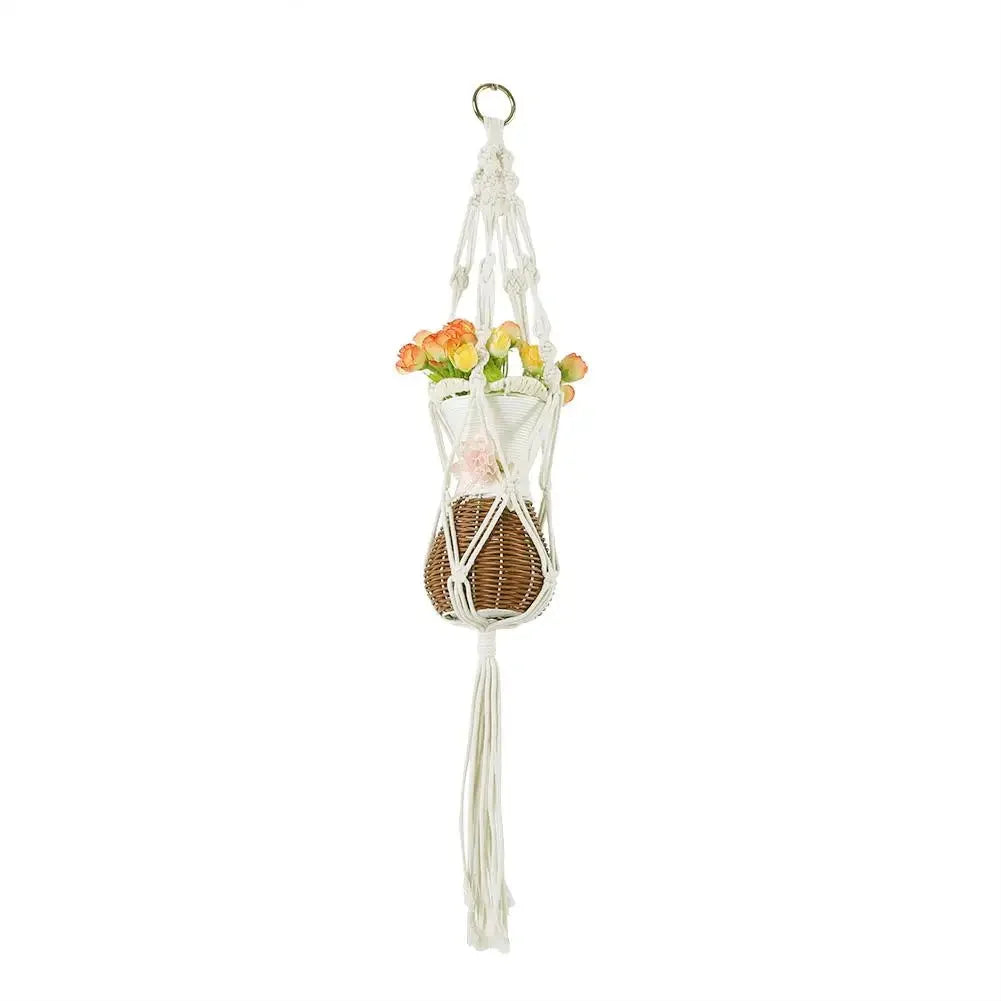 Handmade Macrame Wall Hanging Plant Hanger – Natural Cordage Basket for Plants, Flower Pot Holder, and Home Décor