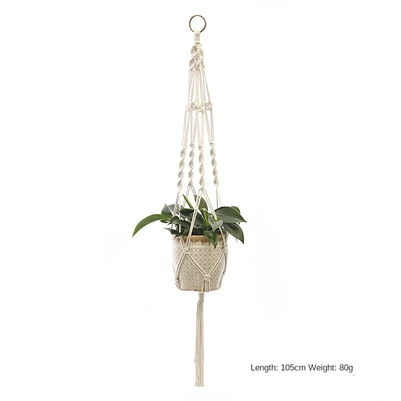 Handmade Macrame Plant Hanger – Flower Pot Hanging Basket for Wall, Garden, Courtyard, and Home Décor