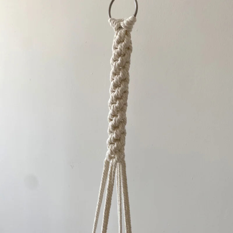Boho Macrame Plant Holder | Hand-Woven 100% Cotton Hanging Basket for Indoor Plants & Bonsai Home Décor