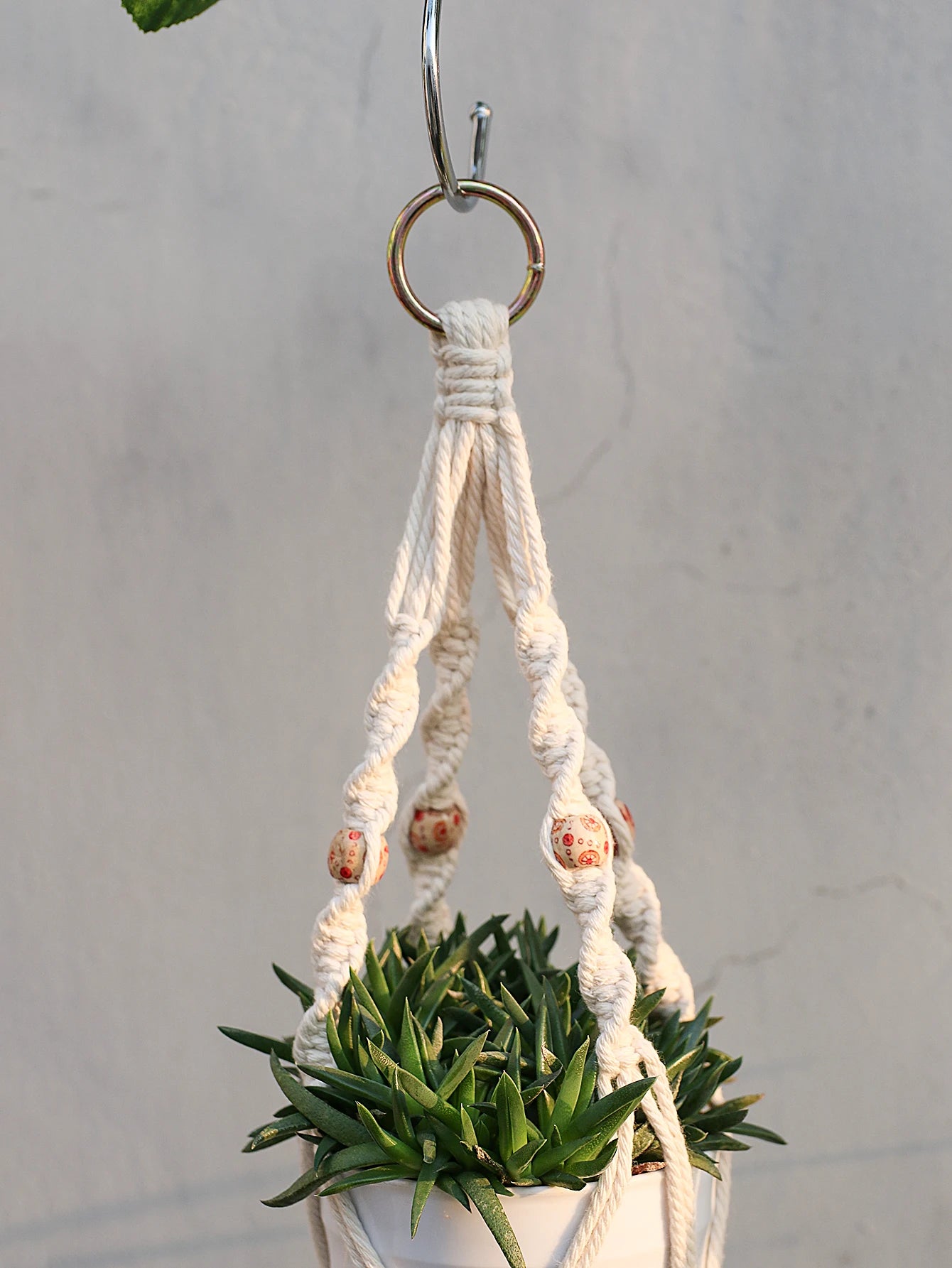 4-Pack Handmade Boho Macrame Plant Hangers – Cotton Flower Pot Holders for Balcony, Garden, and Home Décor