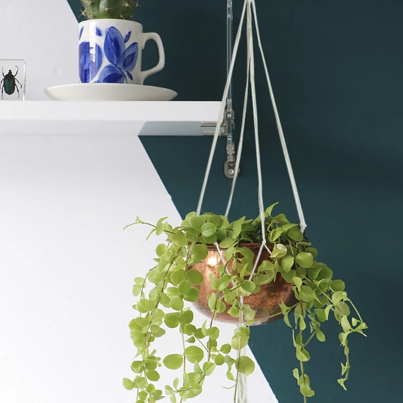 Handmade Macrame Plant Hanger – Cotton Rope Flower Pot Hanging Basket for Home, Wall, Garden, and Courtyard Décor