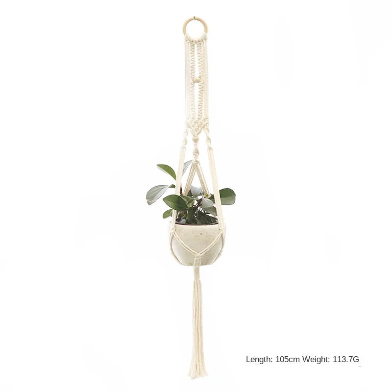 Handmade Macrame Plant Hanger – Flower Pot Hanging Basket for Wall, Garden, Courtyard, and Home Décor
