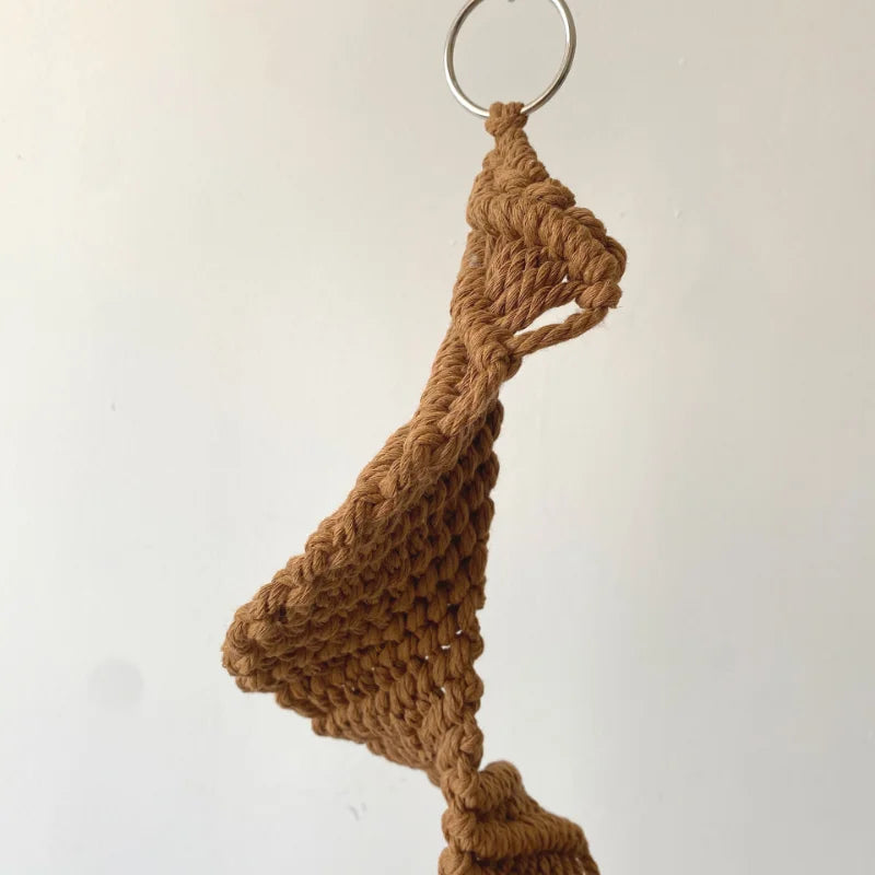 Boho Macrame Plant Holder | Hand-Woven 100% Cotton Hanging Basket for Indoor Plants & Bonsai Home Décor