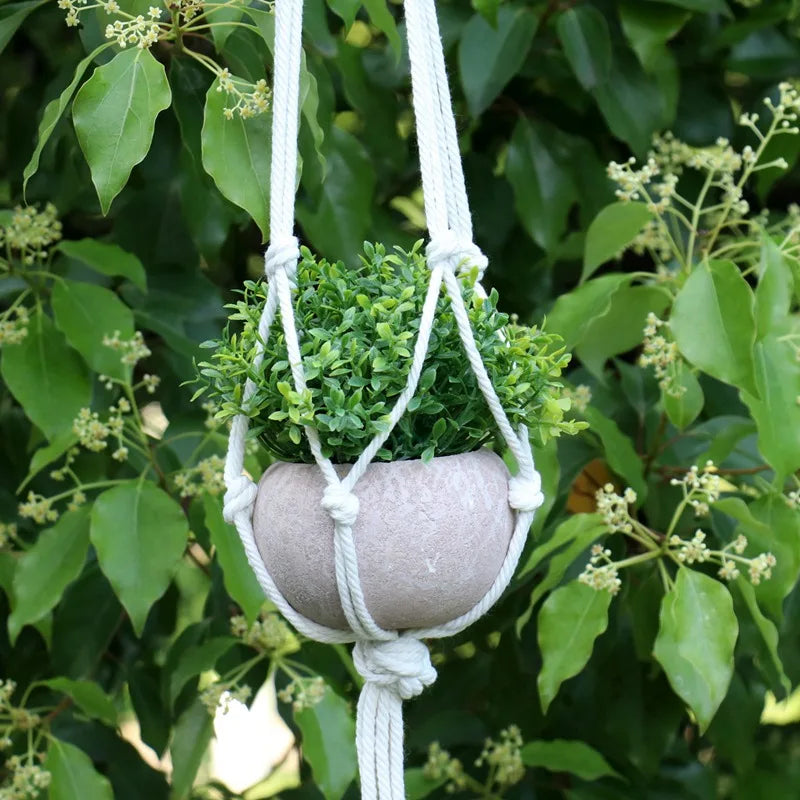 Handmade Macrame Plant Hanger – Flower Pot Hanging Basket for Wall, Garden, Courtyard, and Home Décor