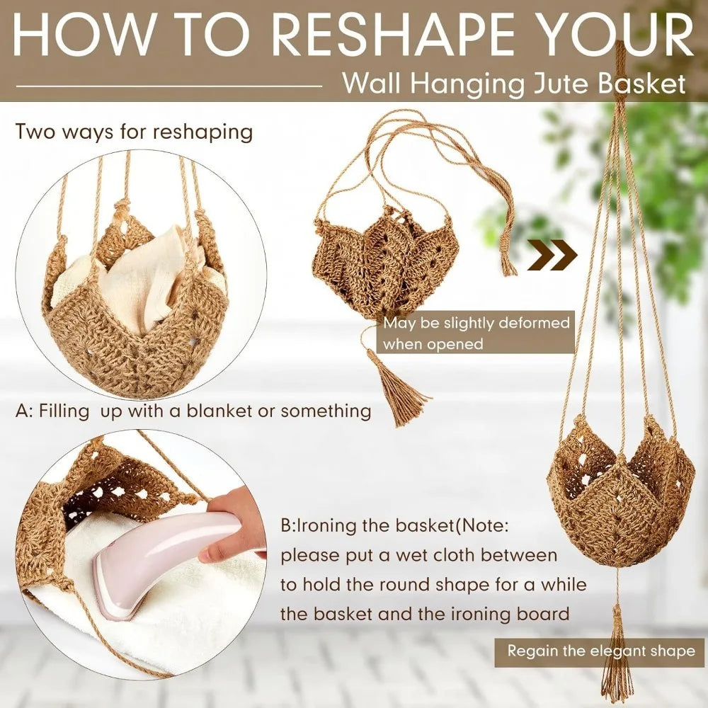 Handmade Macrame Plant Hanger | Hanging Flower Pot Basket for Wall, Garden, and Courtyard Décor