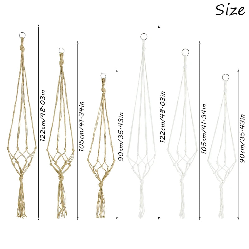 Handmade Macrame Plant Hanger – Cotton Rope Flower Pot Hanging Basket for Home, Wall, Garden, and Courtyard Décor