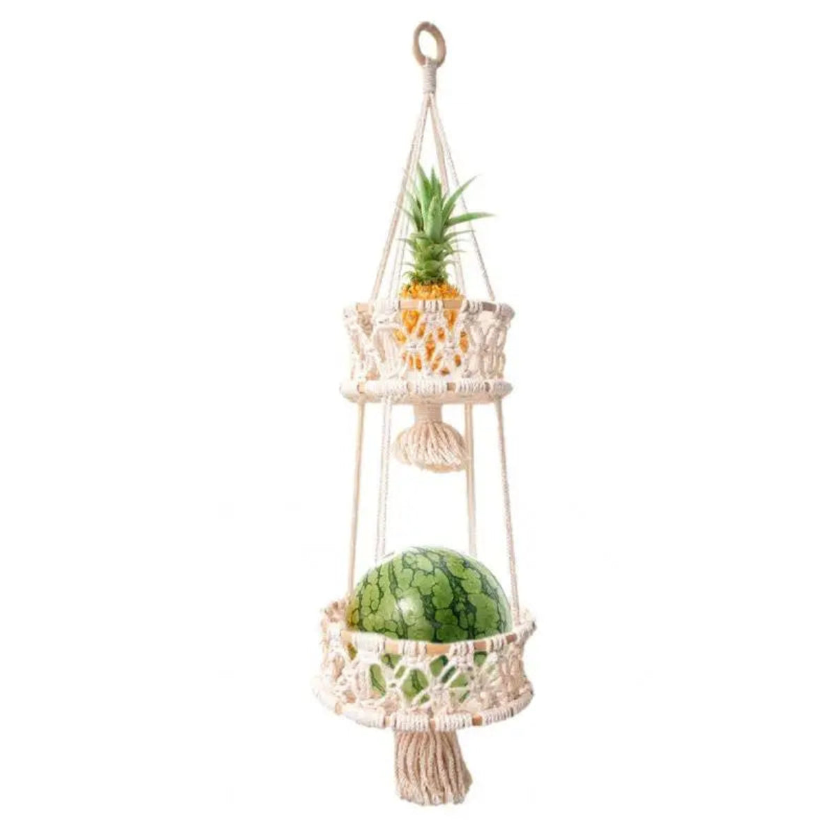 Handmade 3-Tier Macrame Plant Hanger | Boho Wall & Balcony Plant Holder for Indoor Flower Pots