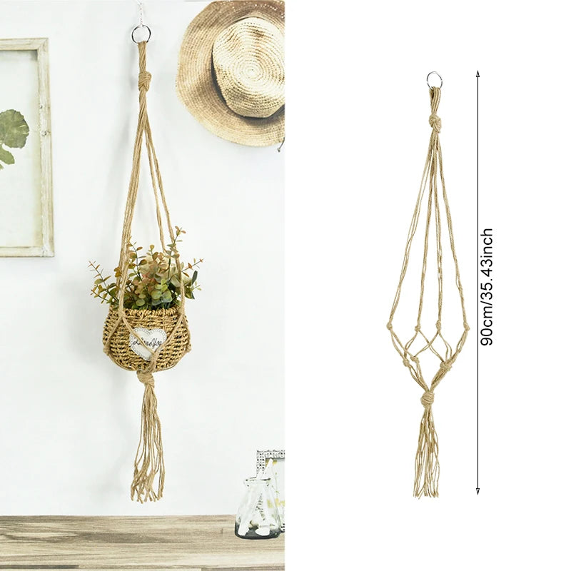 Handmade Macrame Plant Hanger – Cotton Rope Flower Pot Hanging Basket for Home, Wall, Garden, and Courtyard Décor