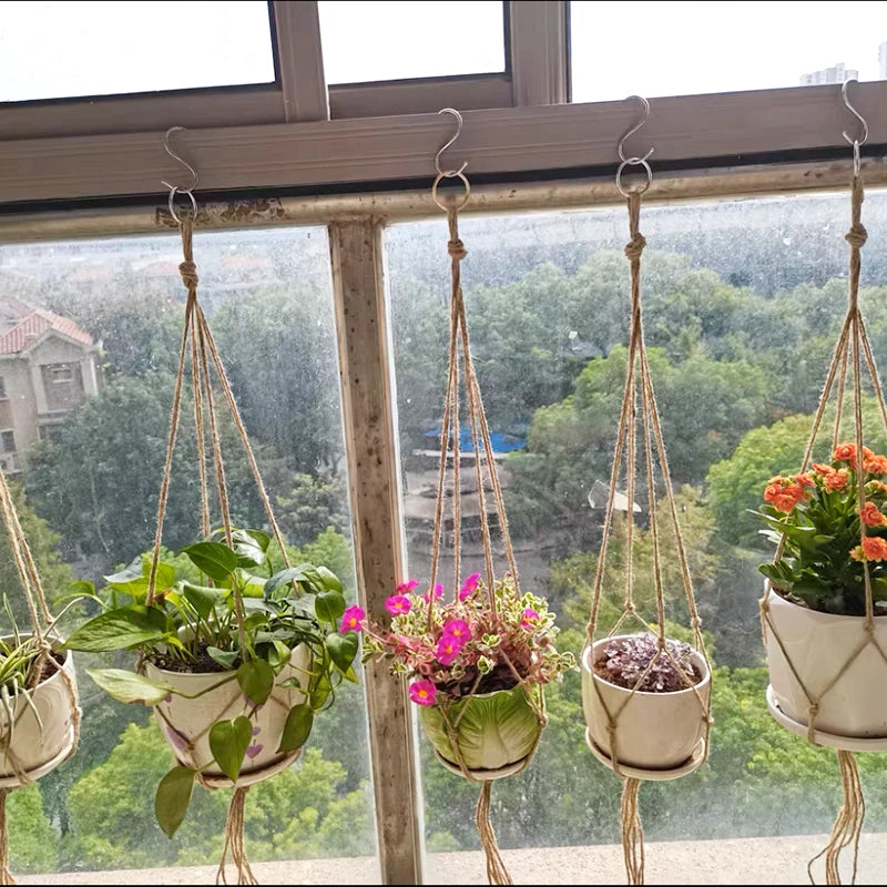 Handmade Macrame Plant Hanger – Cotton Rope Flower Pot Hanging Basket for Home, Wall, Garden, and Courtyard Décor