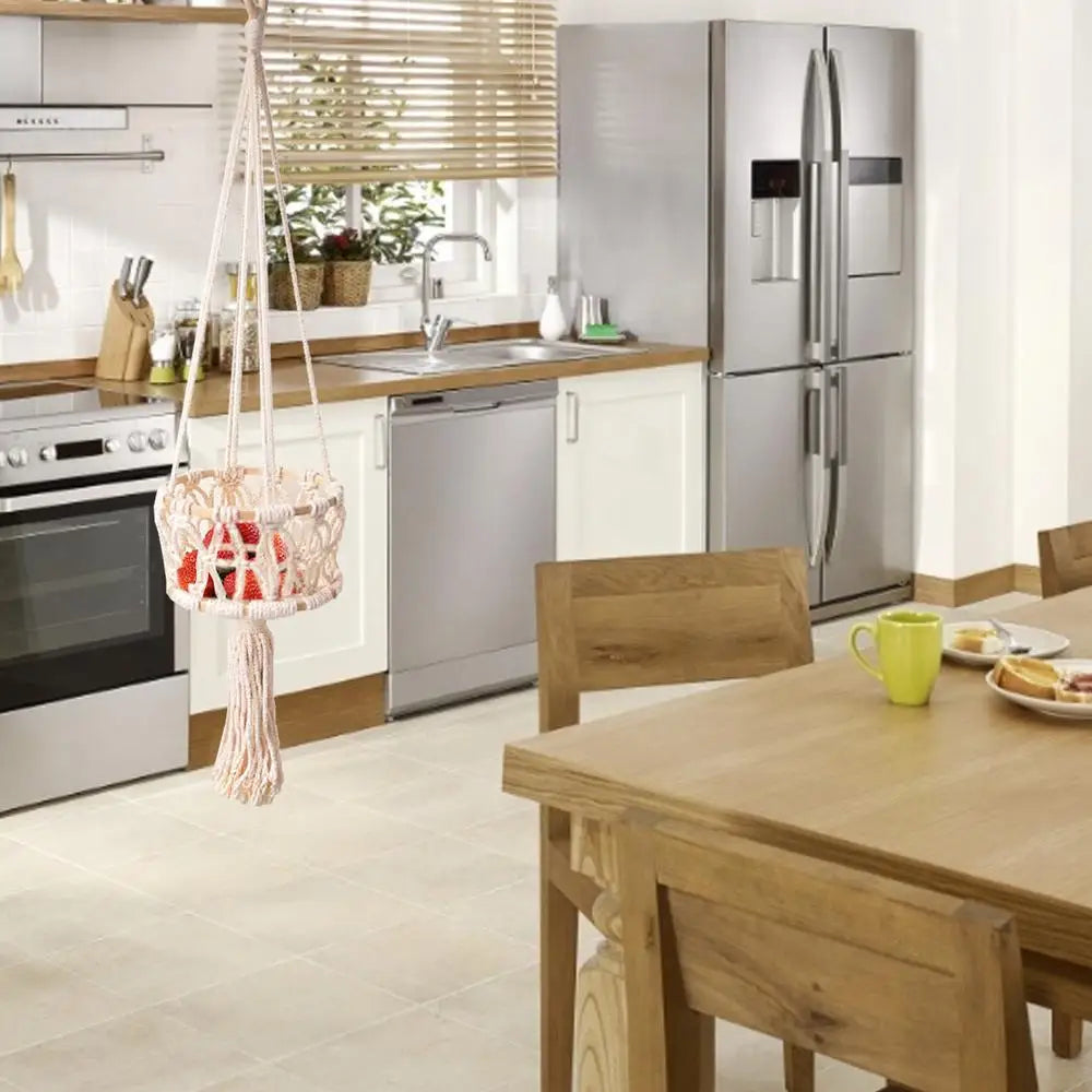 Handmade 3-Tier Macrame Plant Hanger | Boho Wall & Balcony Plant Holder for Indoor Flower Pots