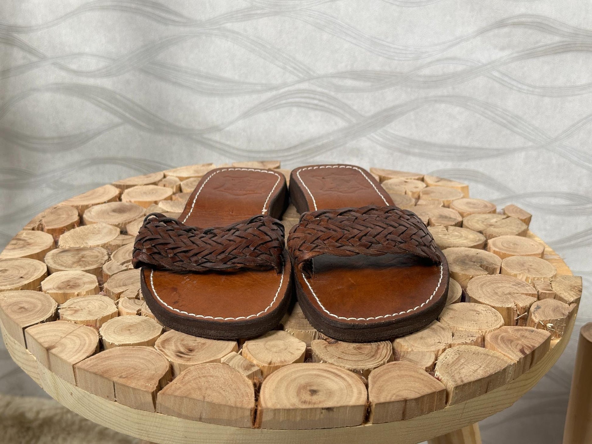 Handmade Braided Leather Sandals: Moroccan Boho Flats